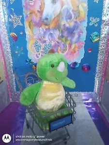 🦄Ganz /Webkinz "Key Lime Dino" {Dinosaur} Green & Yellow Color HM185 10" Plush! - Picture 1 of 12