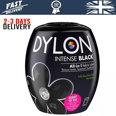 350G Intense Black Dylon Machine Dye Pod Powder Fabric Wash For Colour Clothes - Image 1 of 4