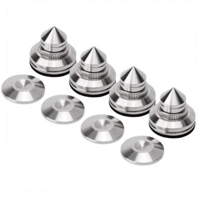Piedini supporto isolamento giradischi altoparlante hifi regolabile acciaio inox 4 pezzi - Immagine 1 di 4