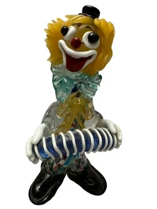 Fisarmonica pagliaccio circo Murano vintage vetro artistico soffiato a mano scultura multicolore - Foto 1 di 7