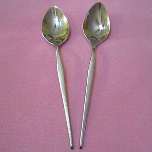 Lote de 2 cucharaditas en forma de toalla de acero inoxidable 18/8 - cucharadita delgada delgada delgada - Imagen 1 de 5