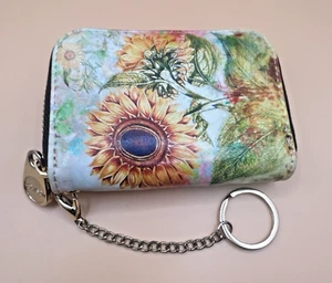 APHISON Sunflower RFID Wallet Card Holder Keychain Zipper Accordion Floral Print - Picture 1 of 4