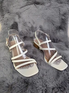 LC Lauren Conrad Women Emeliah 02 Women Heels 8.5M White Strappy Dress Sandals - Picture 1 of 19