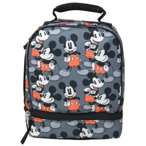 New Disney Mickey Mouse All Over Print Drop Bottom Lunch Bag, Gray - Picture 1 of 4