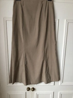Camel Faux Suede MIDI Skirt Size 10 - Image 1 of 4