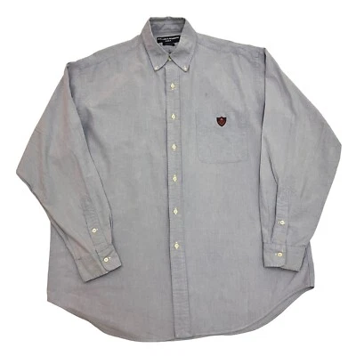 Рубашка для гольфа Ralph Lauren Tilden синяя мужская L свободного покроя хлопок с длинным рукавом - Изображение 1 из 4