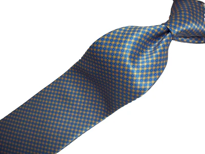 (Corbata de seda italiana Stefano Ricci azul y amarillo L61" x 3,25" W nueva con etiquetas Foto 1 de 4