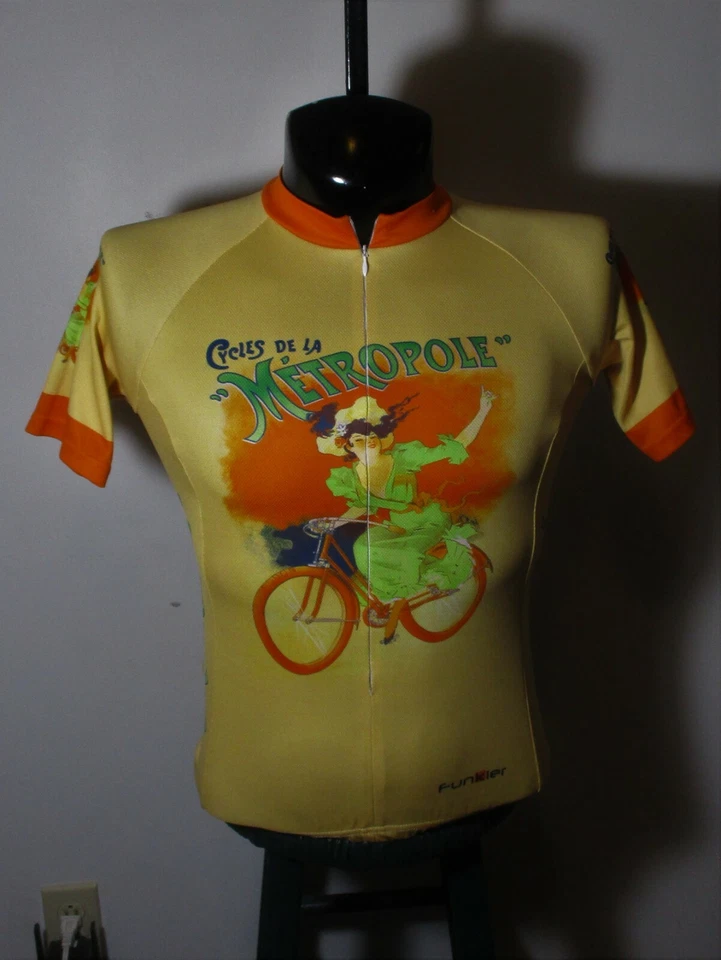 Camiseta deportiva de ciclismo FUNKIER naranja melocotón 3/4 cremallera talla L Foto 1 de 4