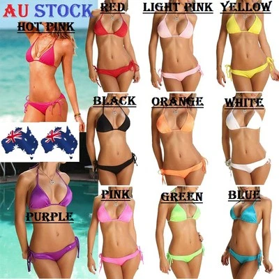 WOMEN BIKINI SET TOP BRA BOTTOM SUMMER SEXY LINGERIE SWIMSUIT SWIMWEAR BEACH - image 1 of 3