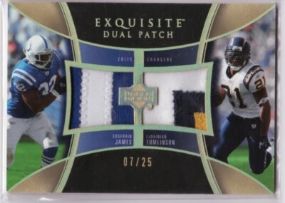 2005 Exquisite Collection Dual 5 clrs Patch #JT Edgerrin James Tomlinson #d 7/25 - Image 1 of 2