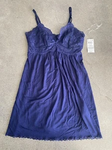 Dress INC Intimates core fixture blue baby doll dress nighty women's XS NWT - Picture 1 of 11