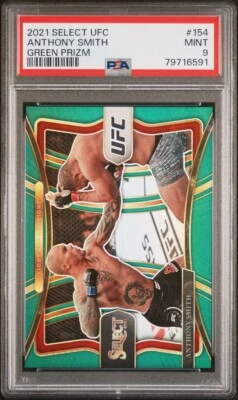 2021 PANINI SELECT UFC 154 ANTHONY SMITH GREEN PRIZM /5 , PSA 9 - Image 1 of 2