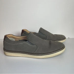 Scarpe Johnston & Murphy mocassini traforati uomo 9,5M grigio McGuffey scamosciati slip on - Foto 1 di 9