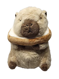 Capybara with Head in Toast Stuffed Plushie Toy Plush Cute Animals Gift - Picture 1 of 5