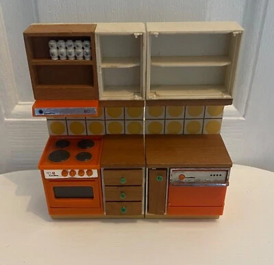 Juego de cocina retro vintage años 70 LUNDBY 2 piezas amarillo/naranja Foto 1 de 4