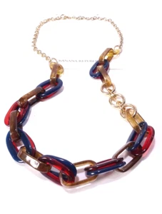 Collar largo glamour para mujer Banana Republic triple eslabón de amor tortuga nuevo con etiquetas 78 - Imagen 1 de 12