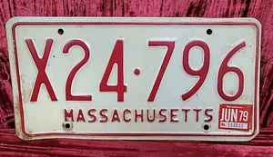 1x Placa de matrícula única vintage ANTIGUA MA Massachusetts X24-796 VIN/EXP 1979 - Imagen 1 de 10