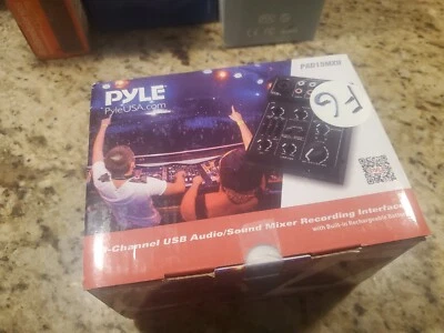 Pyle 3-Channel USB Audio/Sound Mixer Recording Interface, Rechargeable Battery - Image 1 of 4