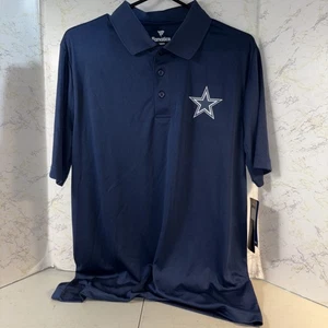 NFL Team Apparel Dallas Cowboys Polo Men's M L Navy Blue Polyester Short Sleeve - Picture 1 of 3