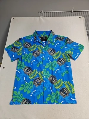 My Hero Academia 衬衫男式大号蓝色绿色花卉热带夏威夷衬衫 — 第 1/4 张图片