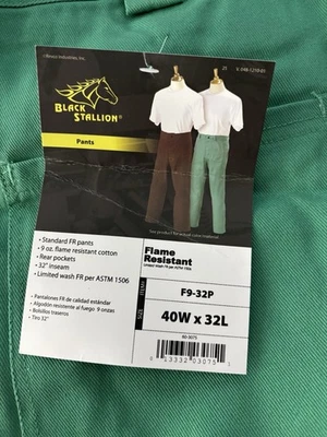 Pantalones ignífugos Stallion negros 40Wx32L nuevos con etiquetas Foto 1 de 4
