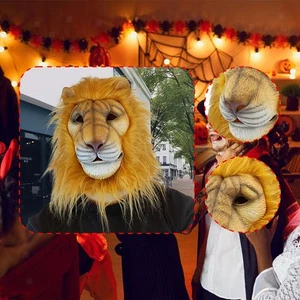 Latex Lion Head Mask Cute Dress up Animal Mask for Stage Performance Festival - Picture 1 of 6