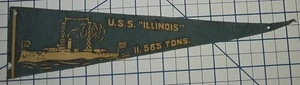 cWW1 USS ILLINOIS BATTLESHIP BB-7 Holsum Bread US Filz Wimpel Premium WWI Navy - Bild 1 von 3