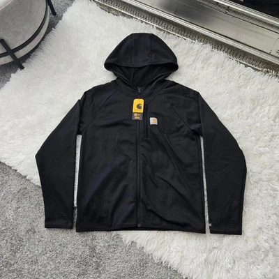 Sudadera con capucha Carhartt Force manga larga cremallera completa para niños. Caviar negro. Talla Foto 1 de 4