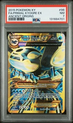 2015 POKEMON XY #96 FULL ART PRIMAL KYOGRE EX NM PSA 7 ANCIENT ORIGINS - Image 1 of 2