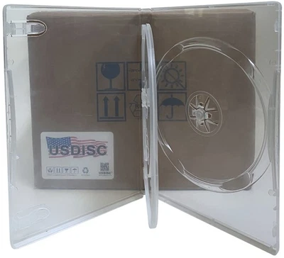 USDISC Estuches DVD Estándar 14mm Económicos, Triple 3 Discos (Claro) Lote Foto 1 de 2
