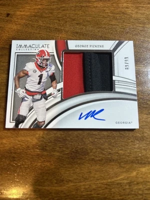 Parche George Pickens On Card Autógrafo Colección Inmaculada Georgia 89/99  Foto 1 de 4