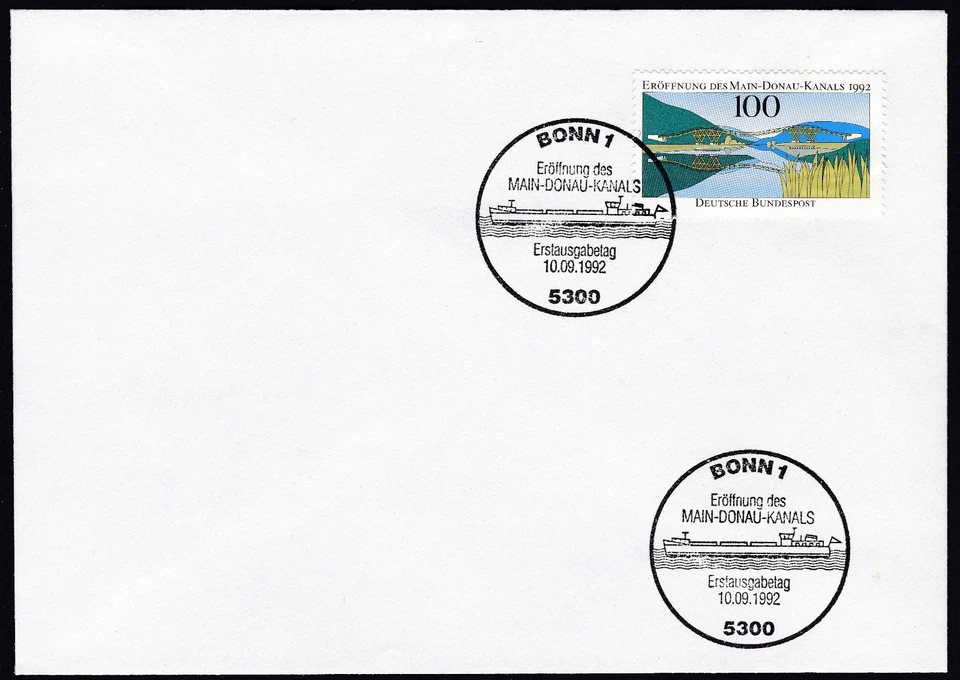 Germany 1992 FDC Mi 1630 Sn 1760 New Holzbrucke Bridge nr. Essing - Image 1 of 1