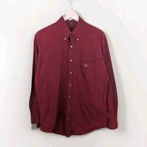 Gant Red Maroon Tribeca Twill Sport Fit Button Down Shirt Size Large - Picture 1 of 8