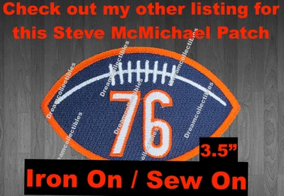 Parche de camiseta conmemorativa de Steve McMichael #76 Chicago Bears - no calcomanía en muy buen estado Foto 1 de 2