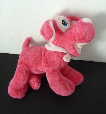 59. Doudou peluche GIPSY CHIEN rose fushia blanc bandana qui aboie BILLES TTBE - Photo 1/4