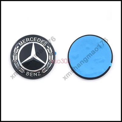 Emblema insignia corona laurel plano negro capó Mercedes Benz (pasta) Foto 1 de 4