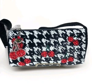 Bolso Cartera Hecho a Mano en la India Viral TikTok Cuentas Cerezas Rojas Pata de Gallo - Imagen 1 de 5