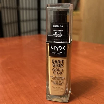NYX Can’t Stop Won’t Stop Full Coverage Foundation - Classic Tan CSWSF12 -Sealed - Image 1 of 2
