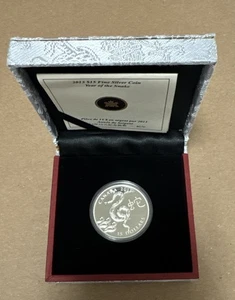Silbermünze Kanada 15 $ 2013 Jahr der Schlange - Bild 1 von 7