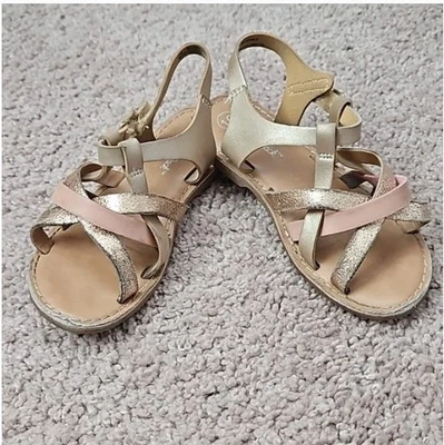 Sandalias Cat & Jack Gold Shimmer con tiras talla 10 Foto 1 de 4