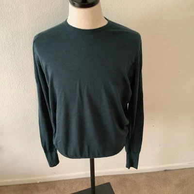 Suéter John Smedley Verde Cuello Redondo Talla Grande 100% Lana Foto 1 de 4