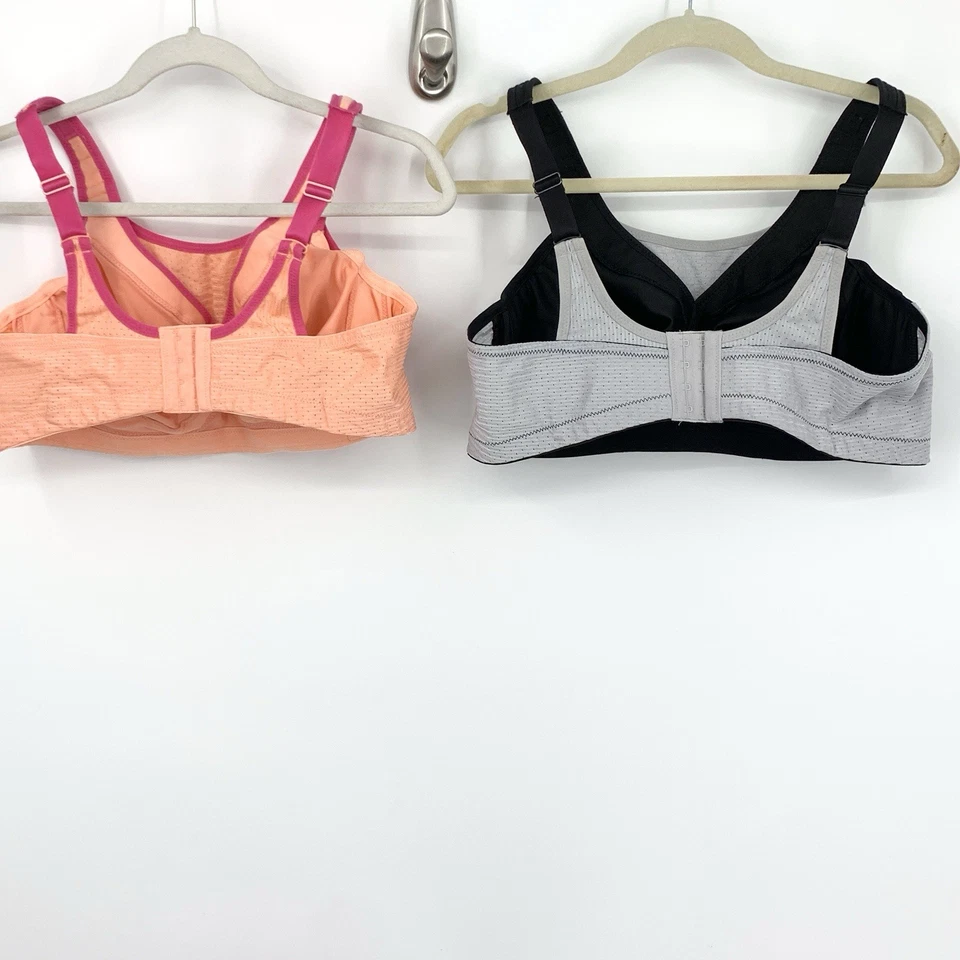 Lote de 2 sujetadores Glamorise para mujer talla 42C gris rosa 1166 control personalizado deportivo Foto 1 de 4