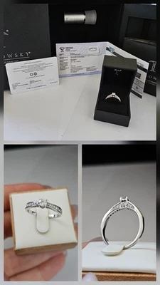 0.52cts Diamonds set in 18ct White Gold Ring ,  by Tolkowsky ,size P-P 1/2 - Image 1 of 4