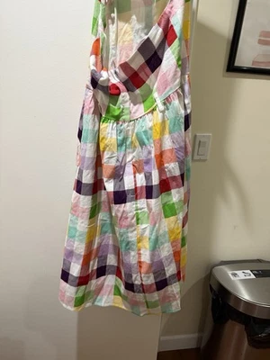 Brand New With Tags Women’s Modcloth / Collectif Rainbow Gingham Retro Dress, 12 - Image 1 of 4