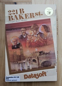 221 B Baker St. (1986, Datasoft, Commodore 64 128 C64) Complete in Box - Picture 1 of 7