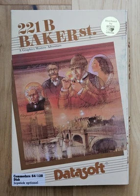 221 B Baker St. (1986, Datasoft, Commodore 64 128 C64) Complete in Box - Image 1 of 4