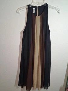 VTG Sangria Dress Business Casual Y2K Office Sheath Flare Neutral Brown Size 10 - Picture 1 of 5