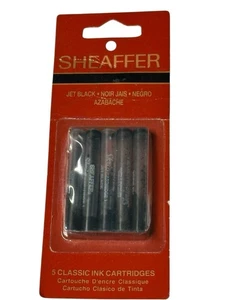 VTG Sheaffer Classic Cartridge Ink Fountain Pen Refill 5 Cartridges Black! - Picture 1 of 2