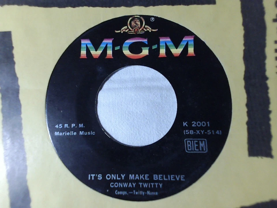 CONWAY TWITTY It's only make believe / When i'm not with you 7" ITALY VERY RARE! - Imagen 1 de 1