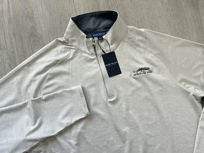 Peter Millar Grove XXIII 23 1/4 Zip Golf Pullover Grey Mens Large Michael Jordan - Image 1 of 4